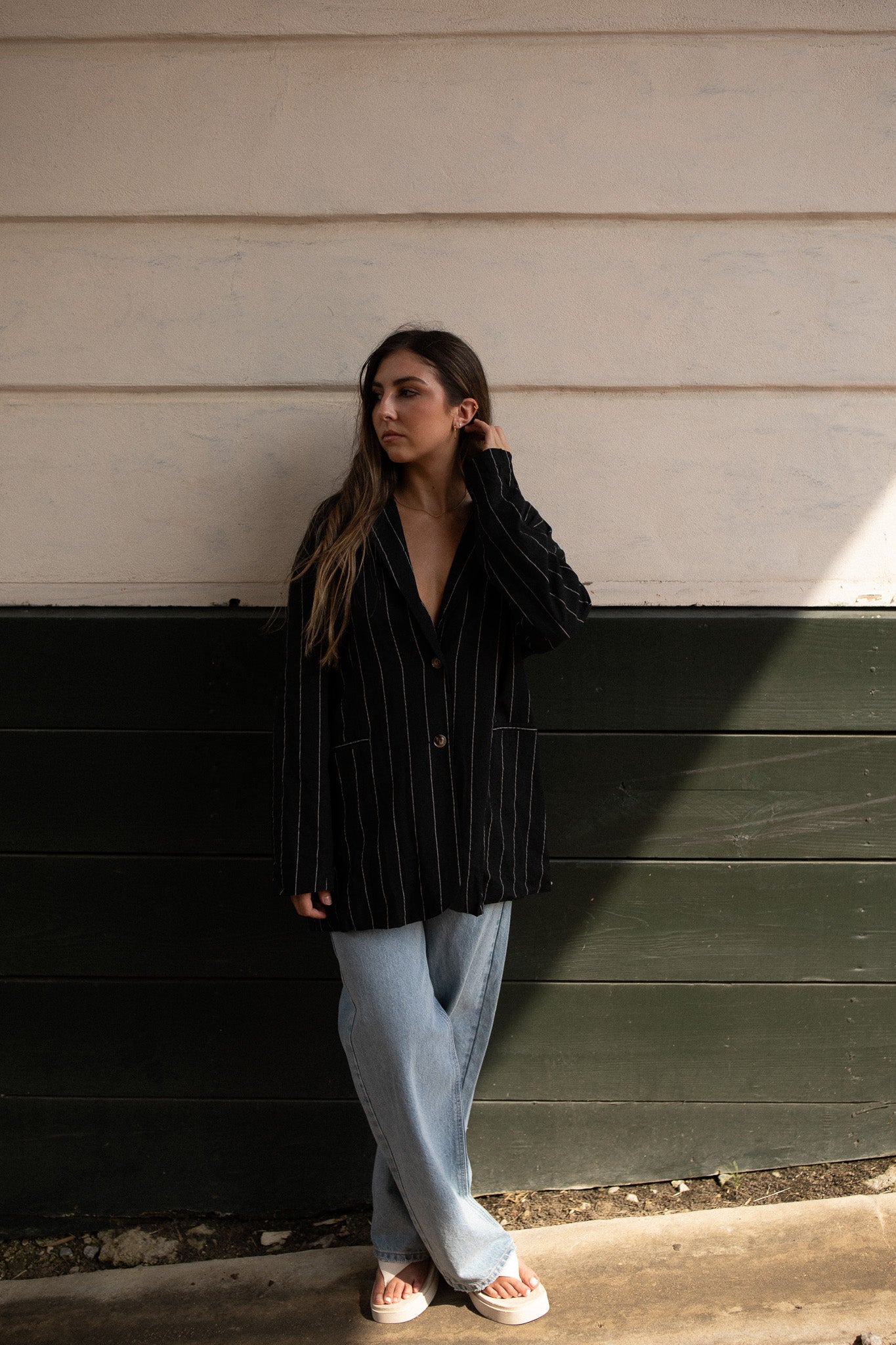 LITTLE LIES Pinstripe Blazer