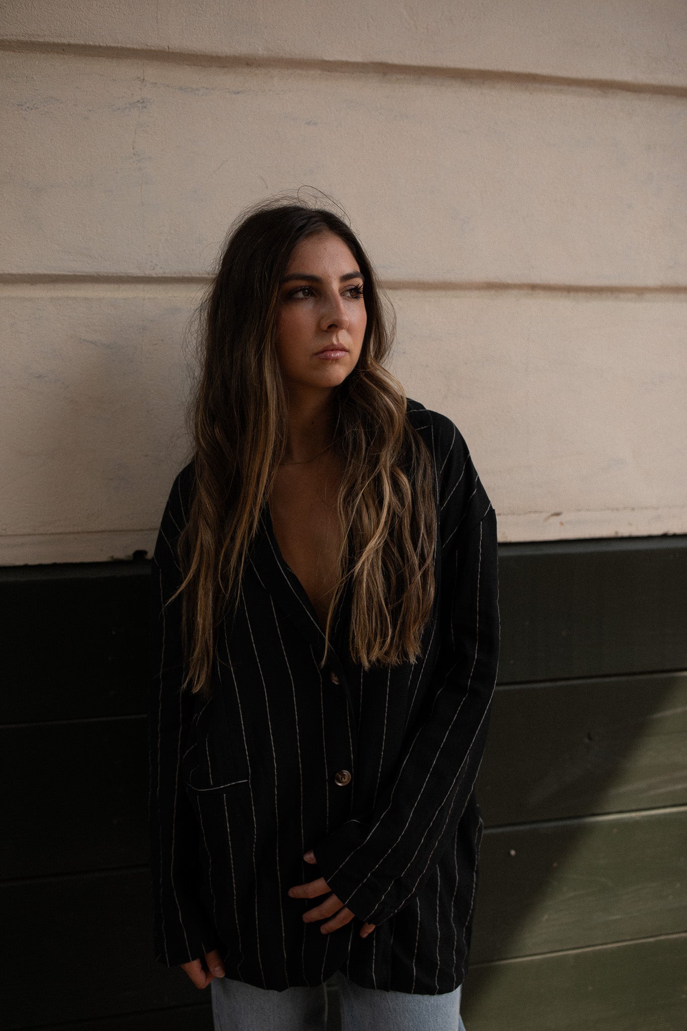 LITTLE LIES Pinstripe Blazer