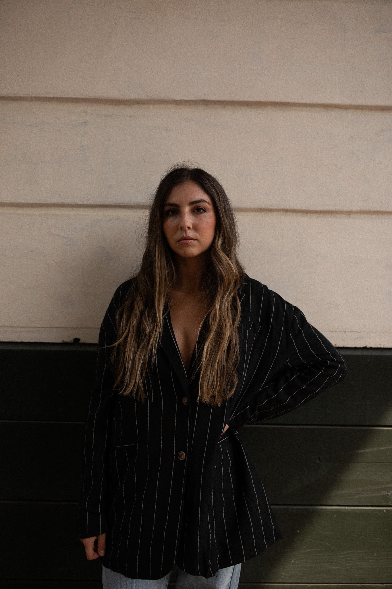 LITTLE LIES Pinstripe Blazer