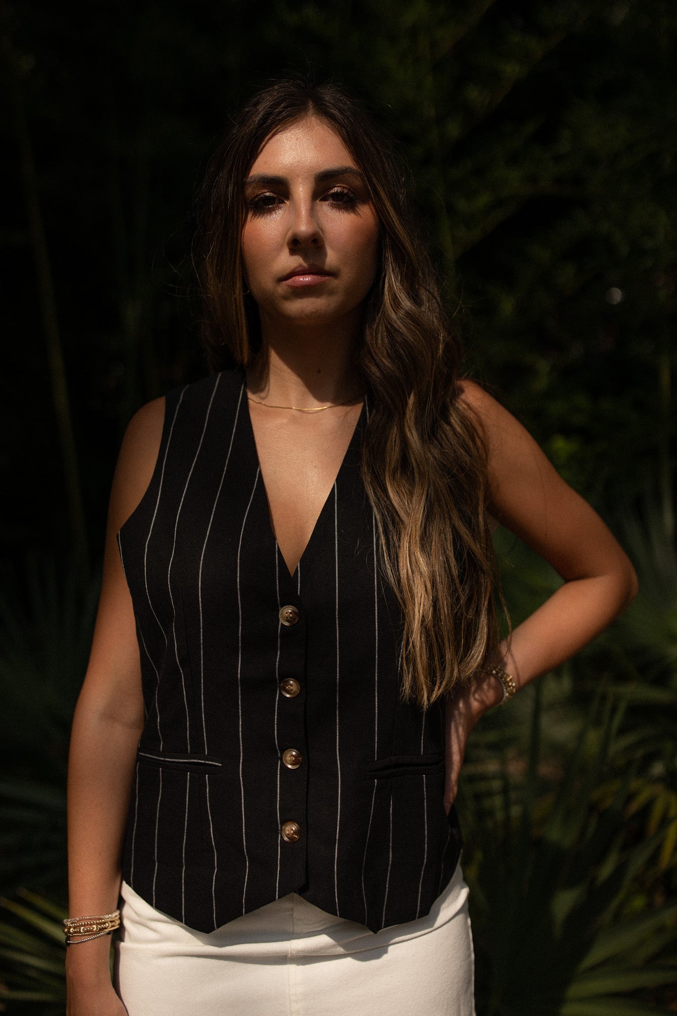 LITTLE LIES Pinstripe vest