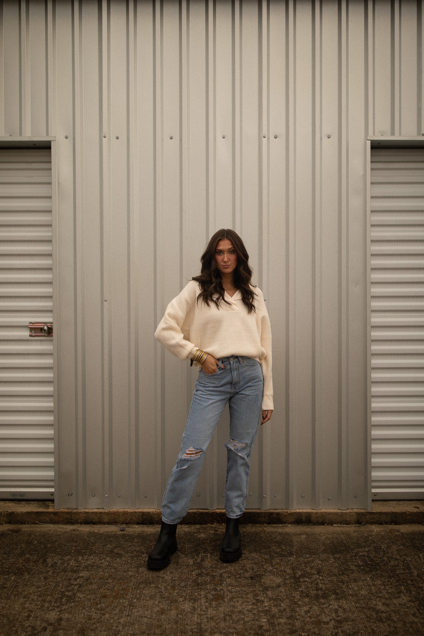 Light Denim Nonstretch Distressed Straight