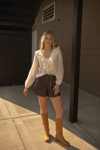 Marrietta Ruffled Blouse (ivory)