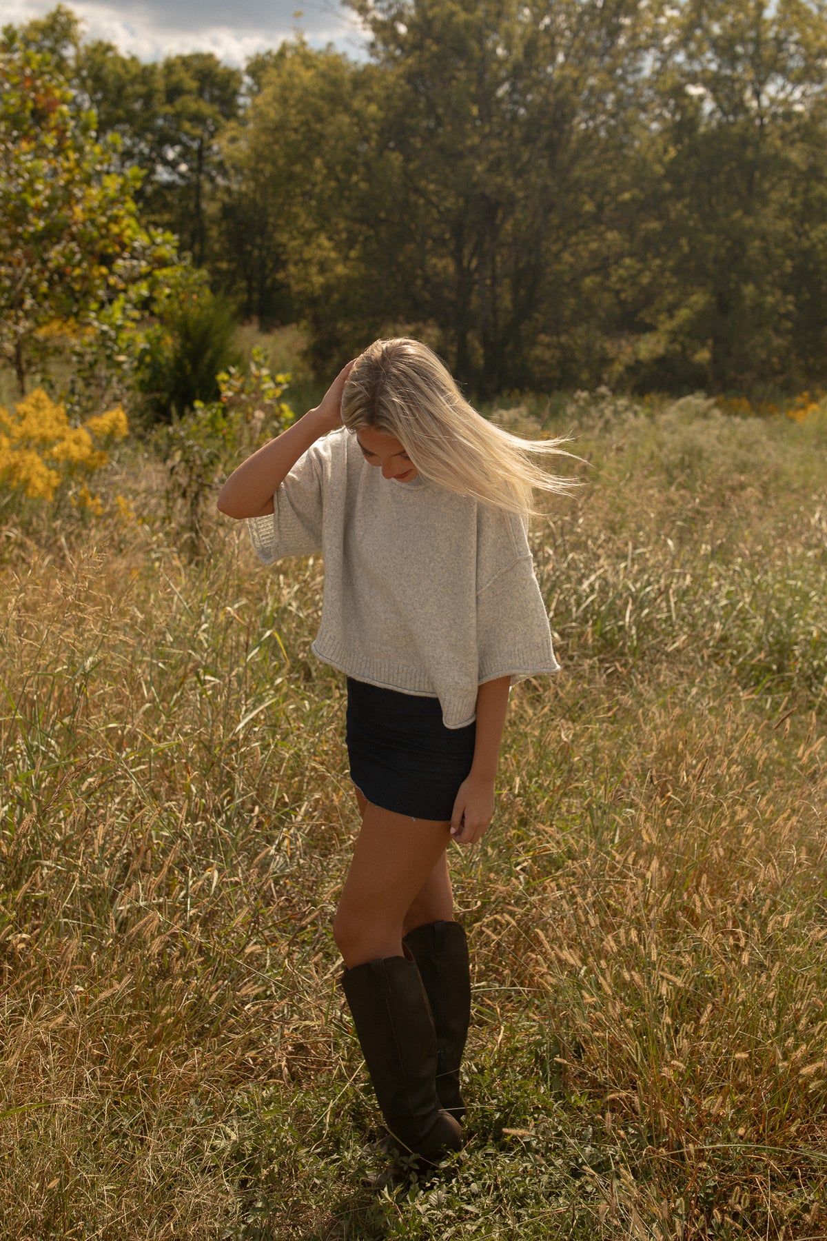 Indigo Denim Mini Skirt
