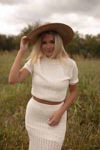 Pointelle Knit Skirt (white)