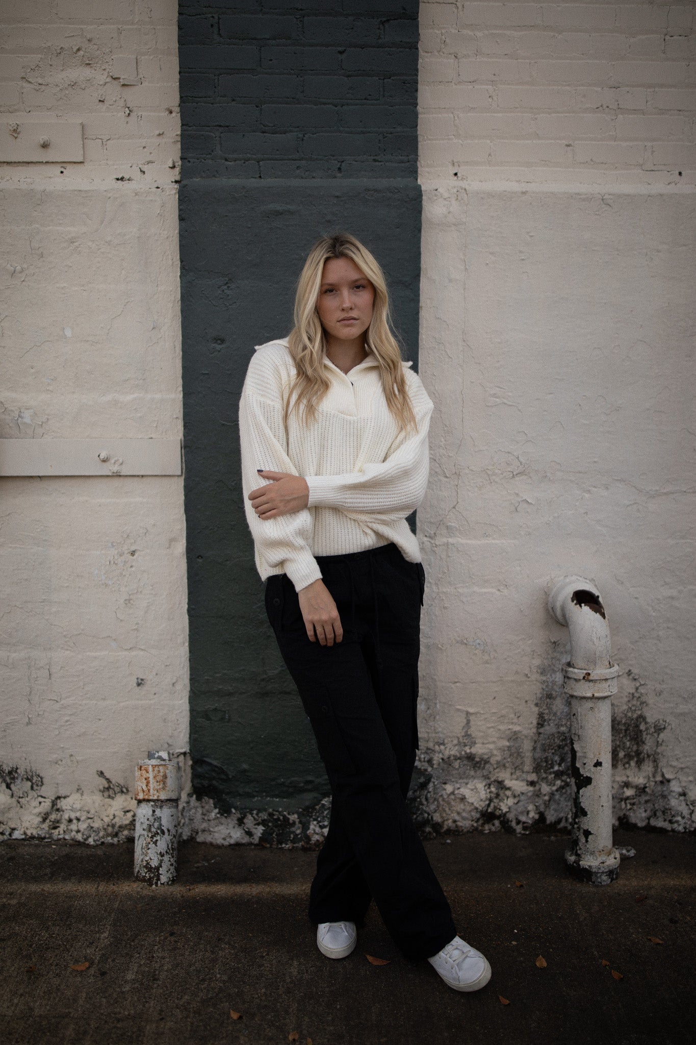 The Winslet Collared Sweater (white)