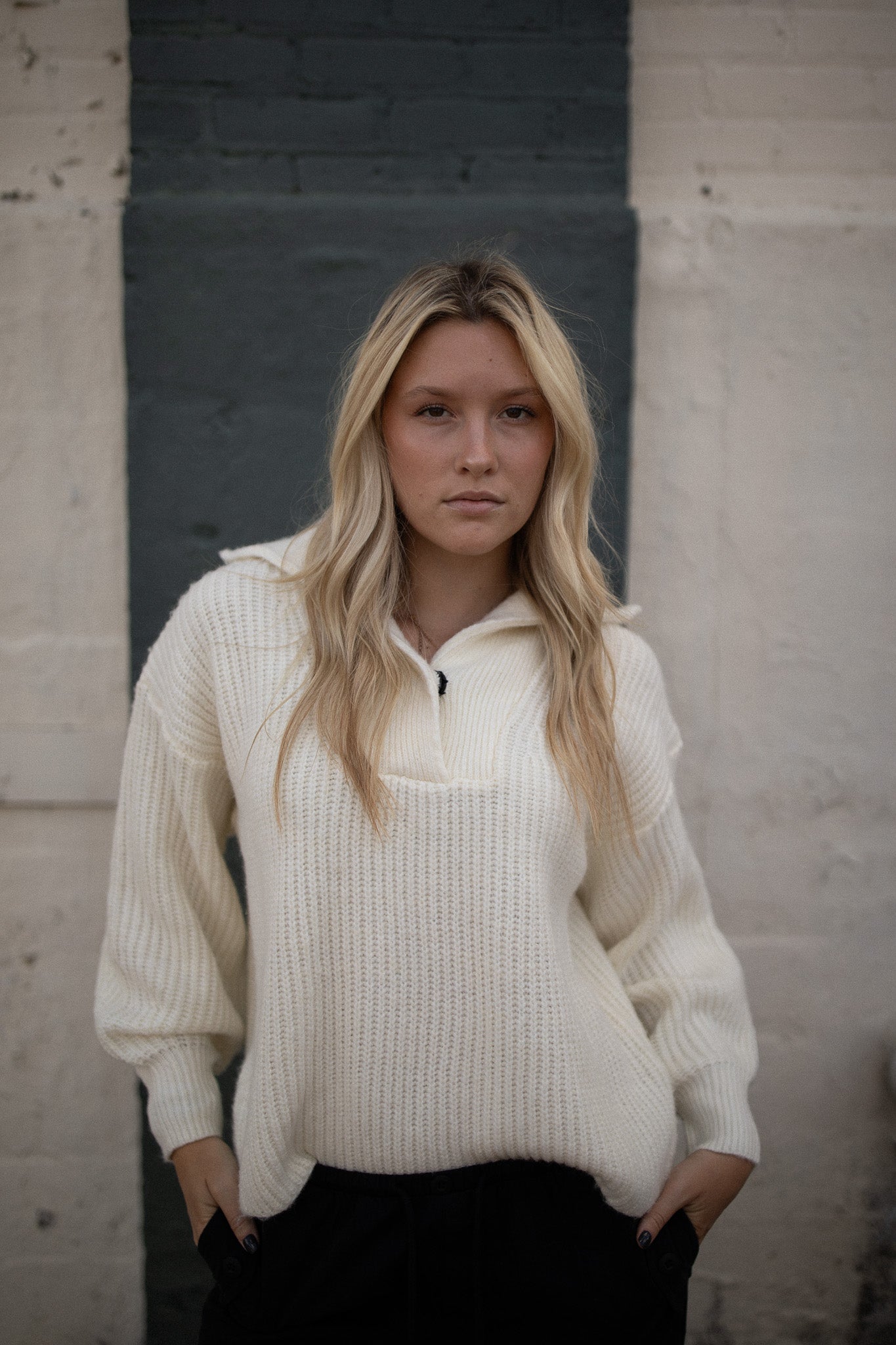 The Winslet Collared Sweater (white)