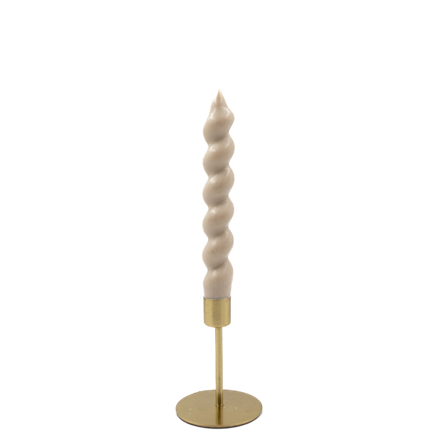 Beige Twisted Taper Candle