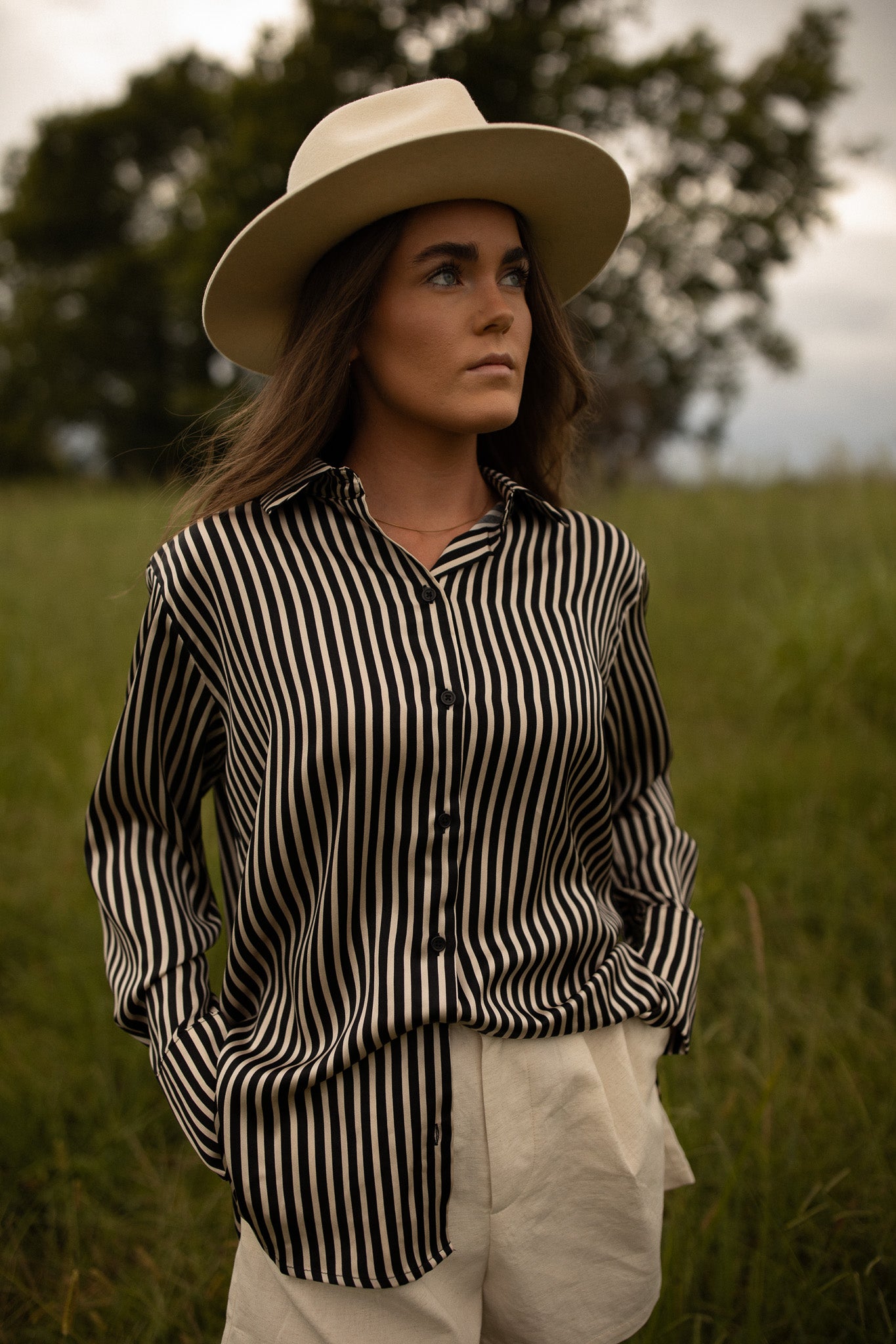 Black Striped Blouse