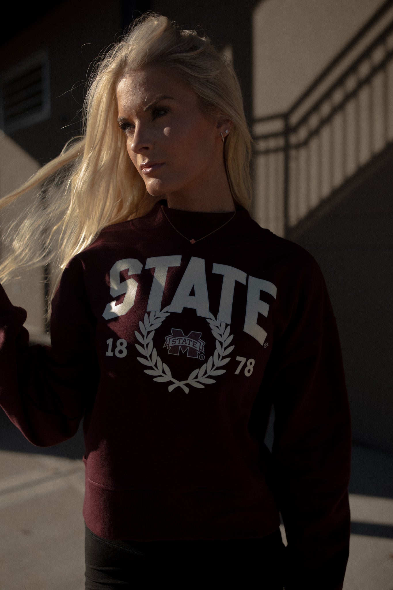 MSU Collegiate Laurel Sweatshirt (maroon)
