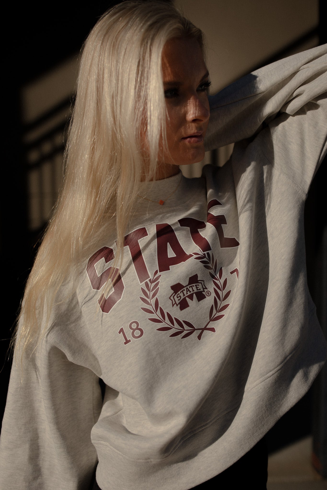 MSU Collegiate Laurel Sweatshirt (grey)