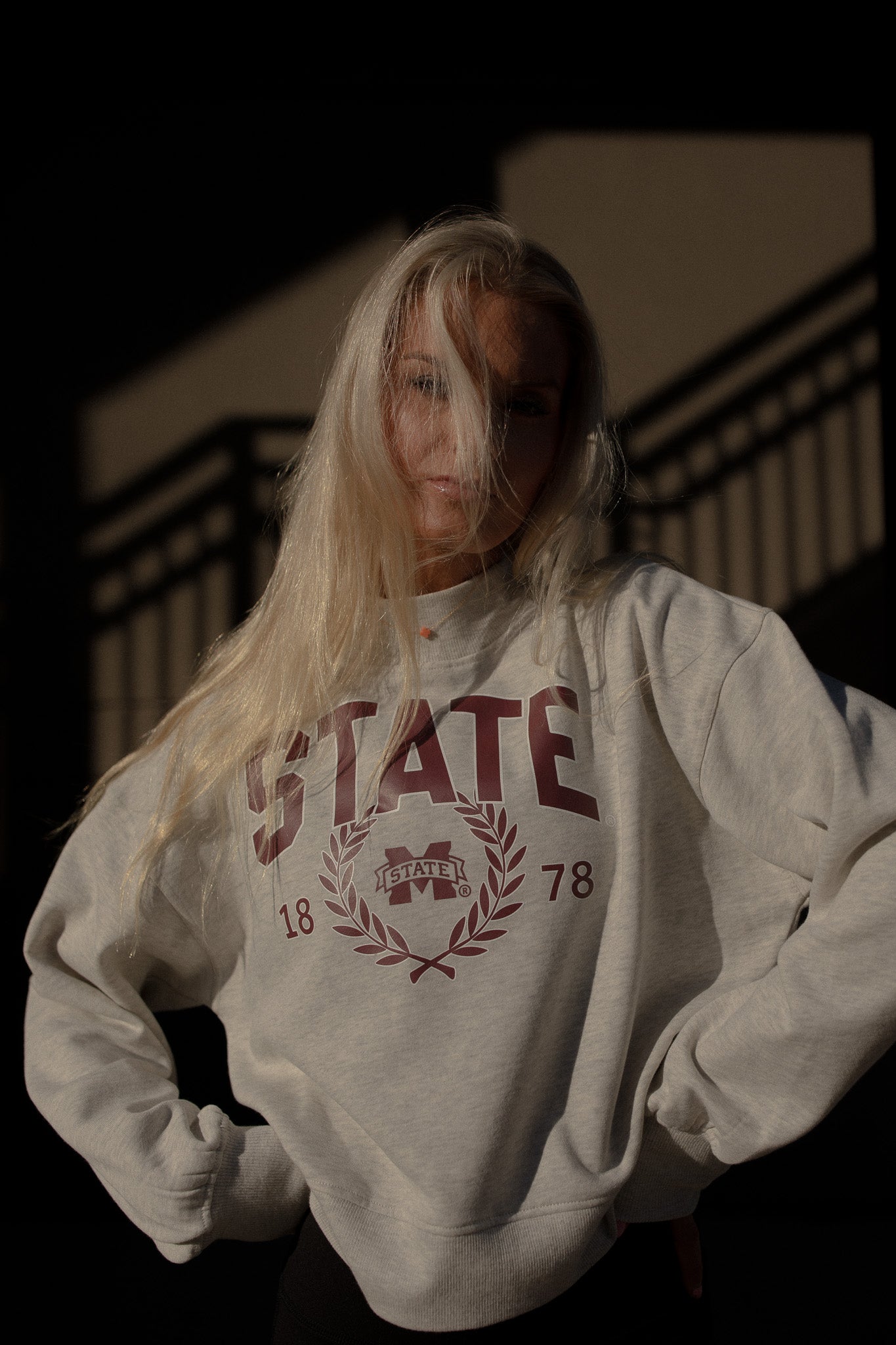 MSU Collegiate Laurel Sweatshirt (grey)