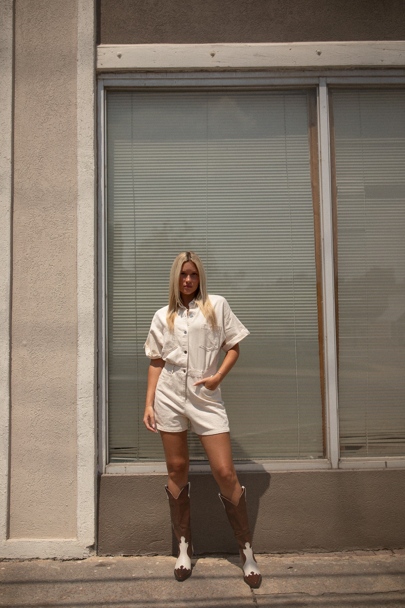 Stone Twill Romper