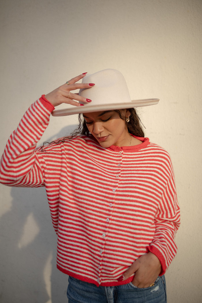 BEST SELLER The Piper Cardigan (red striped) - GEORGE-MARY'S