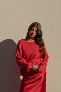 SALE BEST SELLER Homebody Sweater (red) - GEORGE-MARY'S