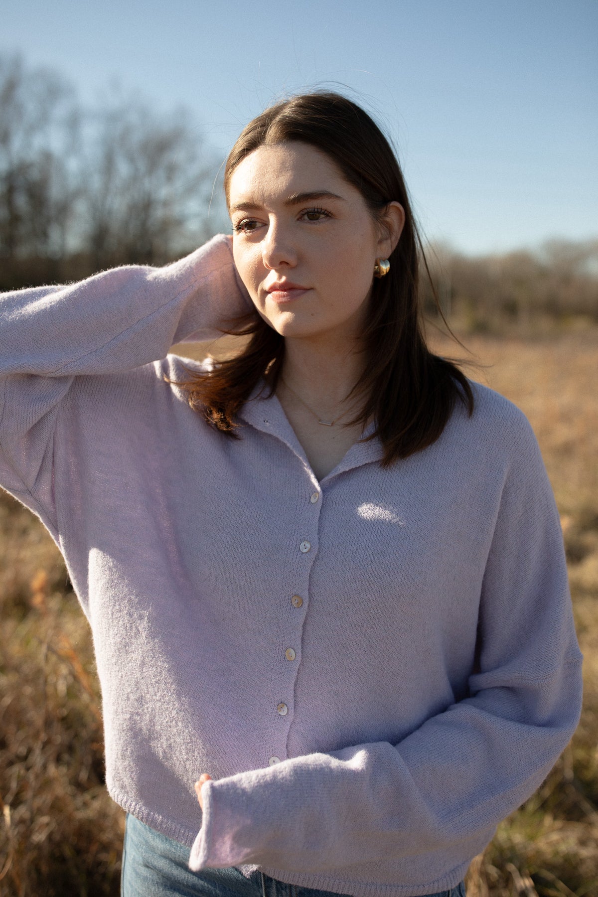 BEST SELLER The Piper Cardigan (lavender) - GEORGE-MARY'S