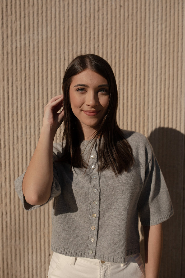 The Stacey Cardigan (heather grey) - GEORGE-MARY'S