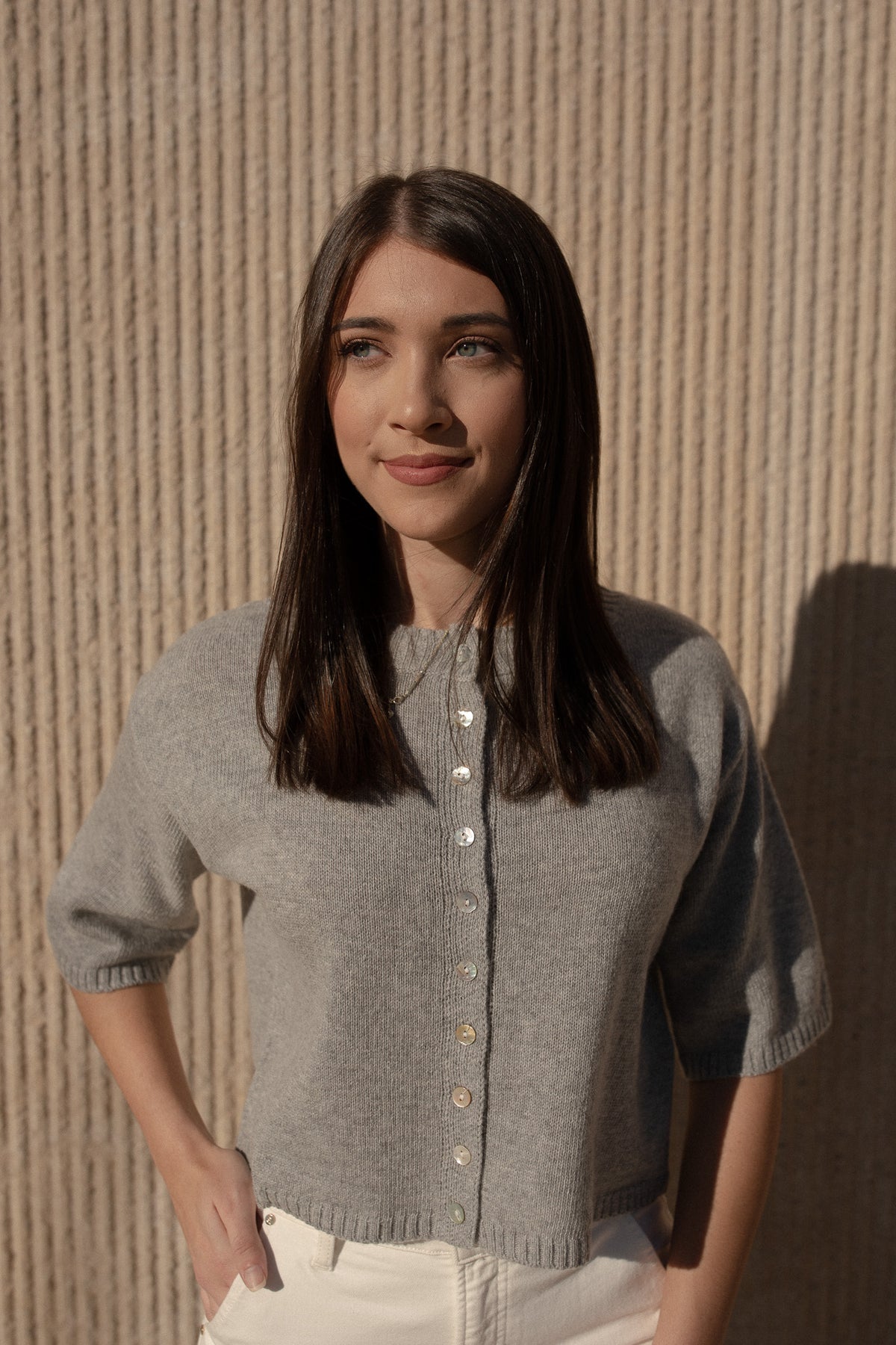 The Stacey Cardigan (heather grey) - GEORGE-MARY'S