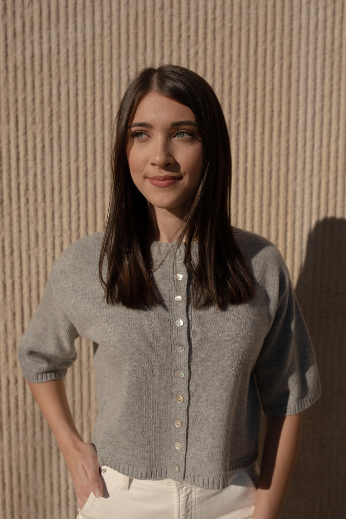 The Stacey Cardigan (heather grey) - GEORGE-MARY'S