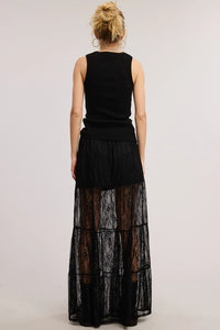 Tiered Lace Maxi Skirt