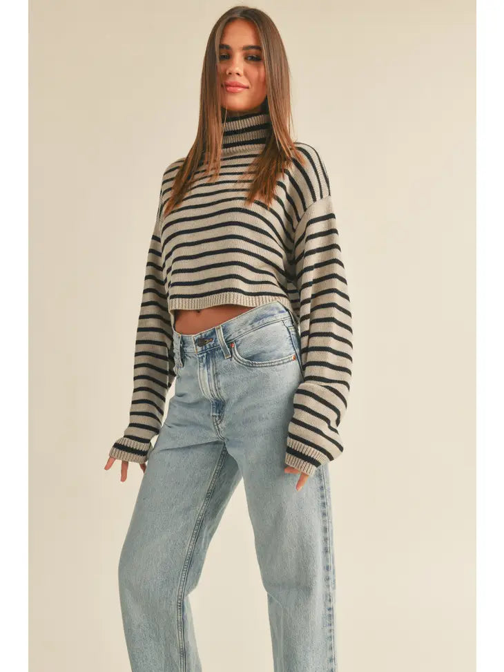 Striped Turtleneck Top