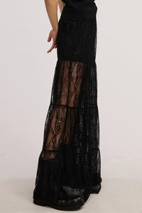 Tiered Lace Maxi Skirt