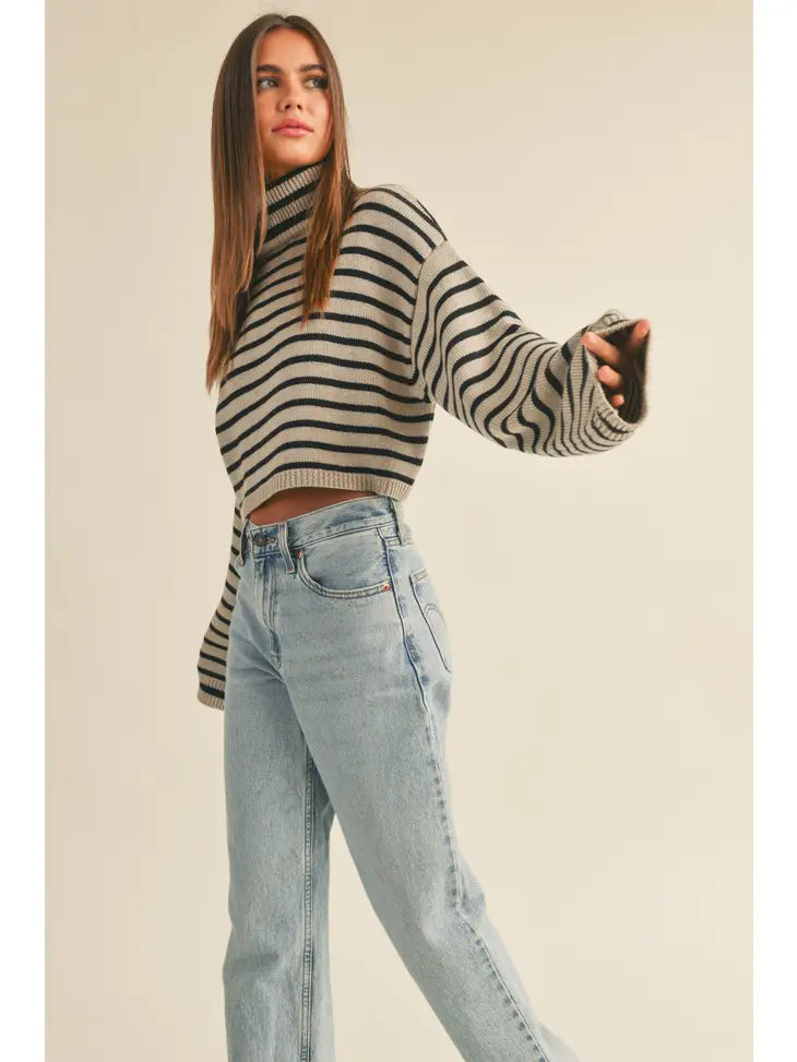 Striped Turtleneck Top