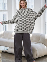 Monroe Checkered Sweater (black)