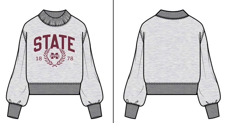 MSU Collegiate Laurel Sweatshirt (grey)