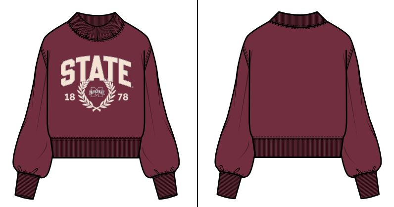 MSU Collegiate Laurel Sweatshirt (maroon)