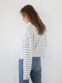 BEST SELLER Piper Cardigan (grey stripe) - GEORGE-MARY'S