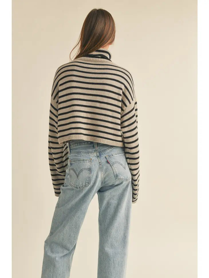 Striped Turtleneck Top