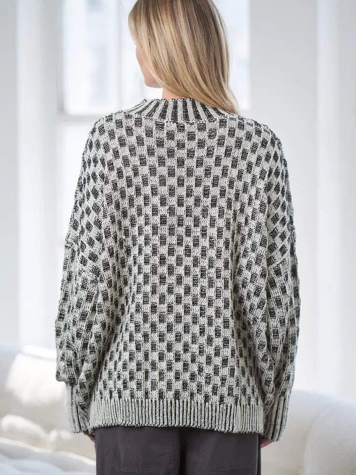 Monroe Checkered Sweater (black)
