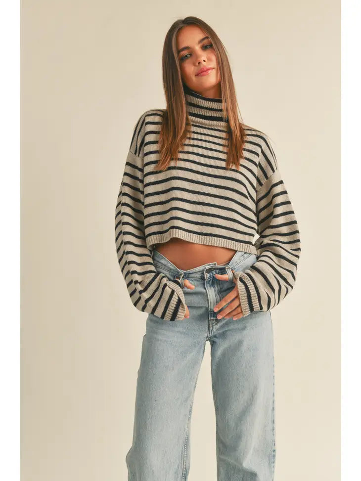 Striped Turtleneck Top