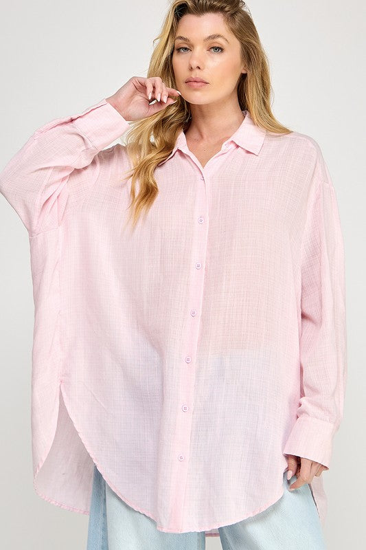 BEST SELLER Daydream Button-Down (baby pink) - GEORGE-MARY'S