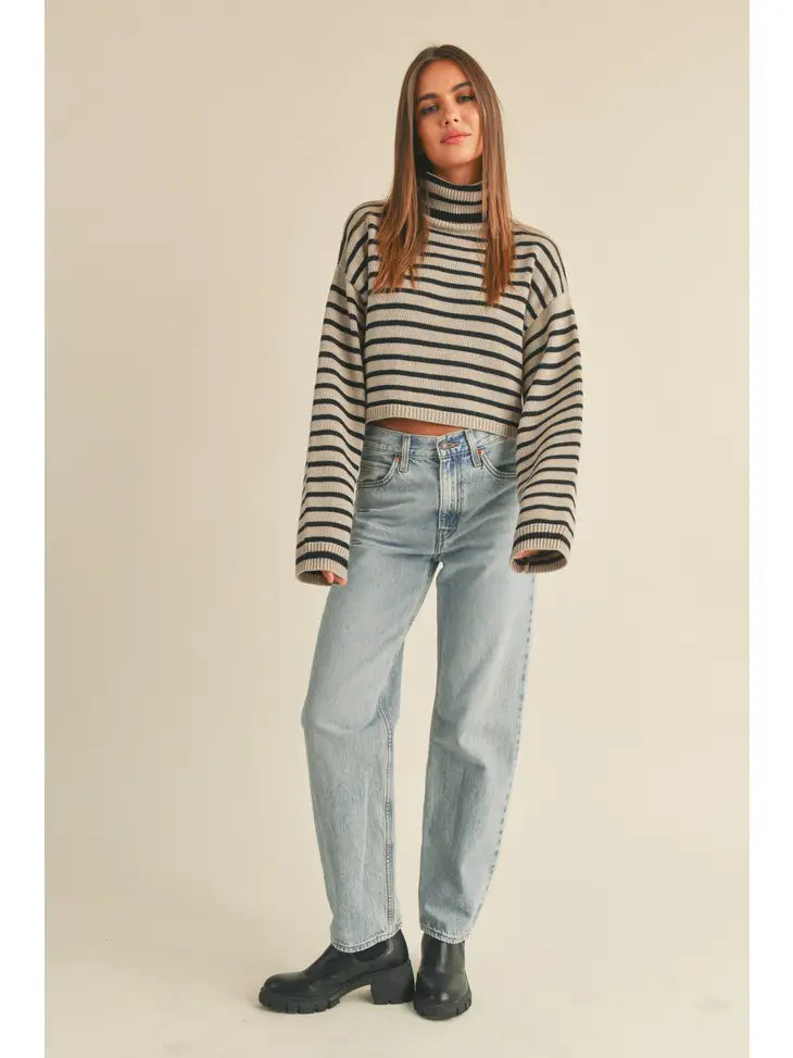 Striped Turtleneck Top