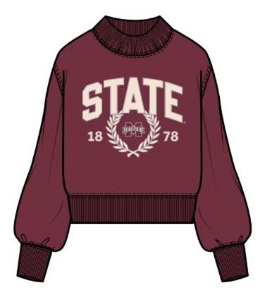 MSU Collegiate Laurel Sweatshirt (maroon)