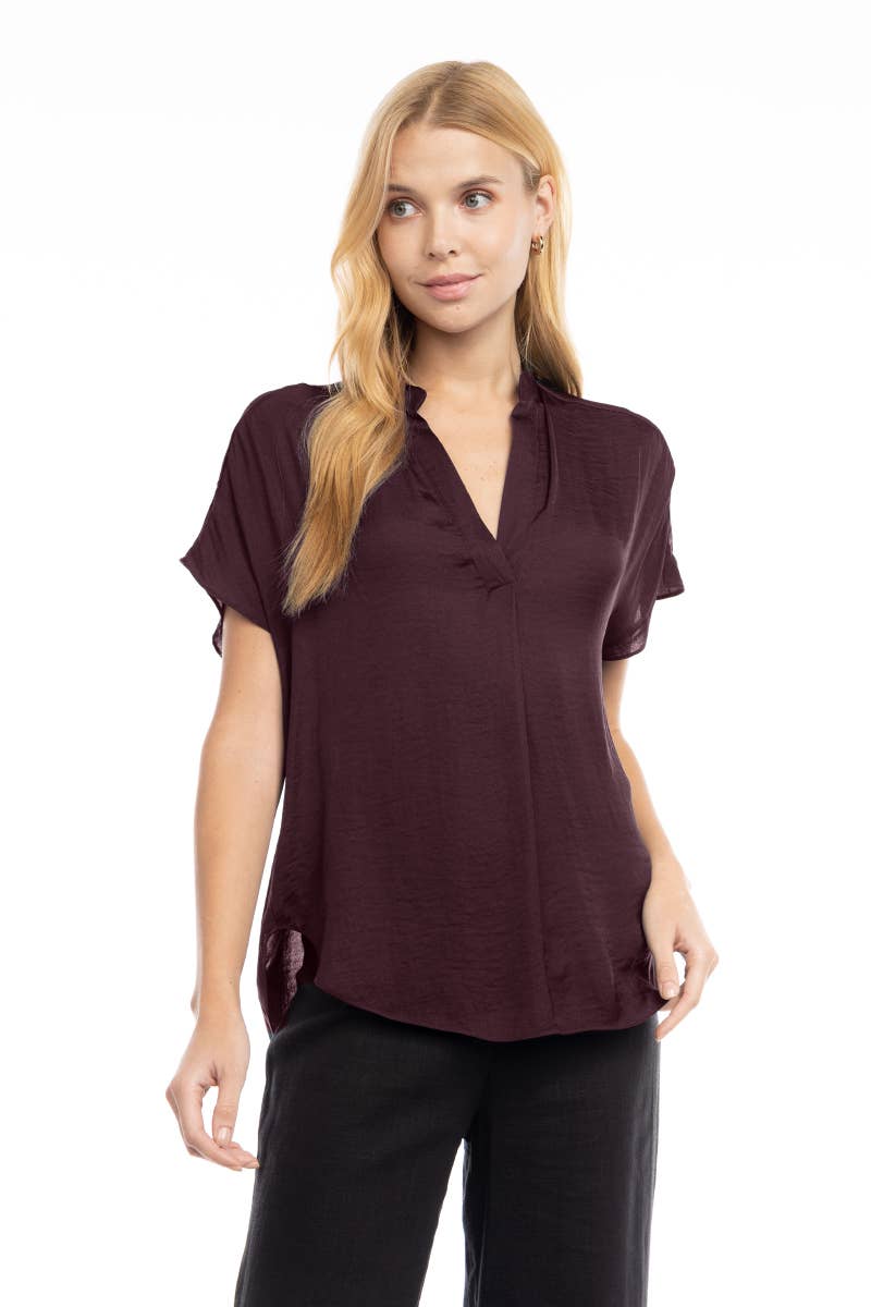 Drop Shoulder Regular Blouse (maroon)