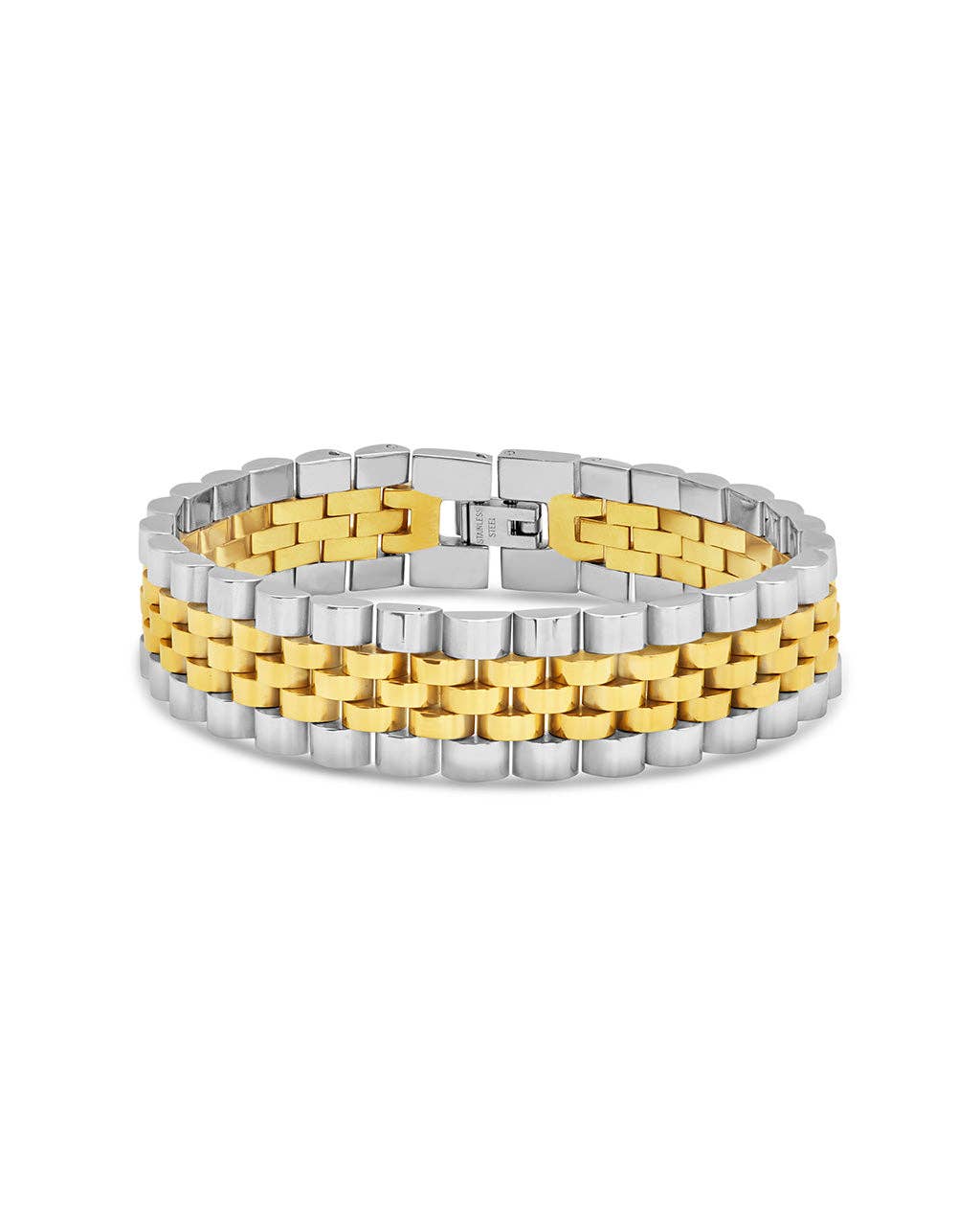 Chunky Watch Band Chain Bracelet (2 tone)