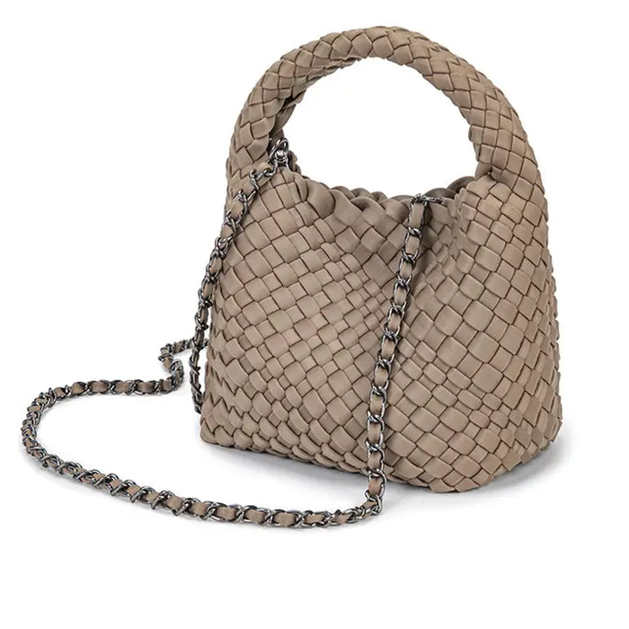 Mini Woven Basket Purse (khaki) - GEORGE-MARY'S