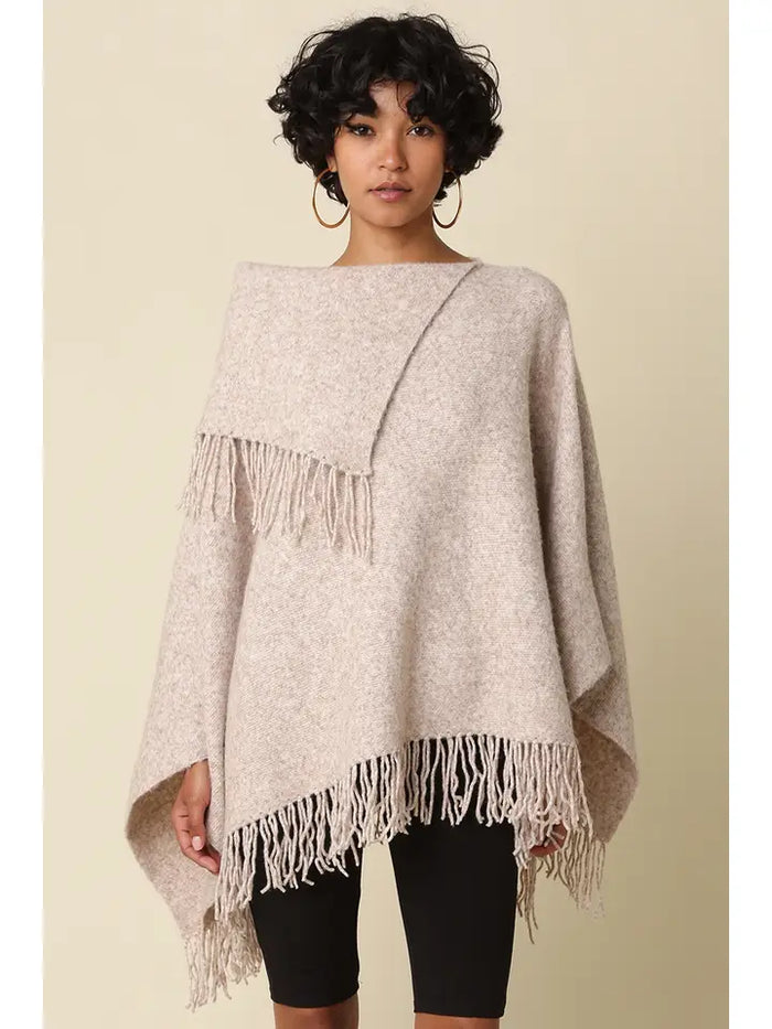 Mable Fringed Poncho - GEORGE-MARY'S