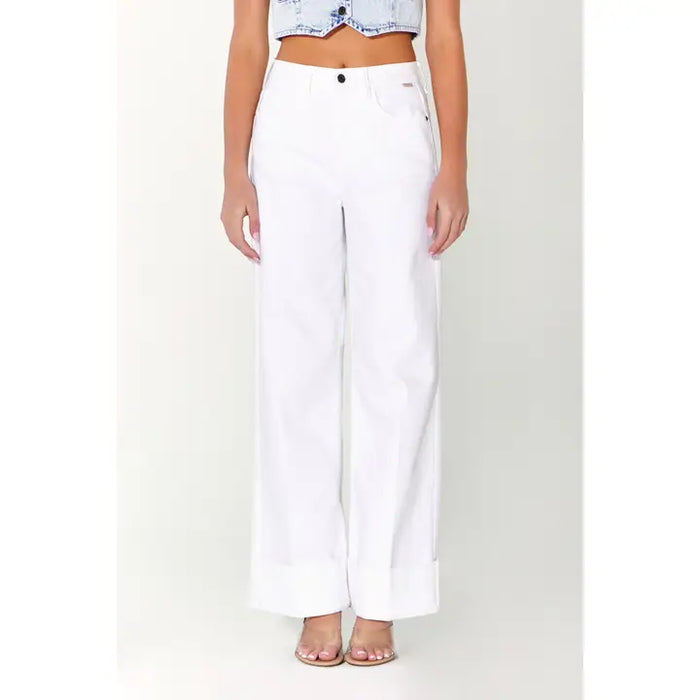 Kennedy High Rise Cuffed Denim (white)