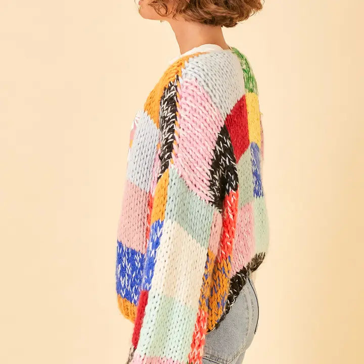 Rainbow Block Cardigan