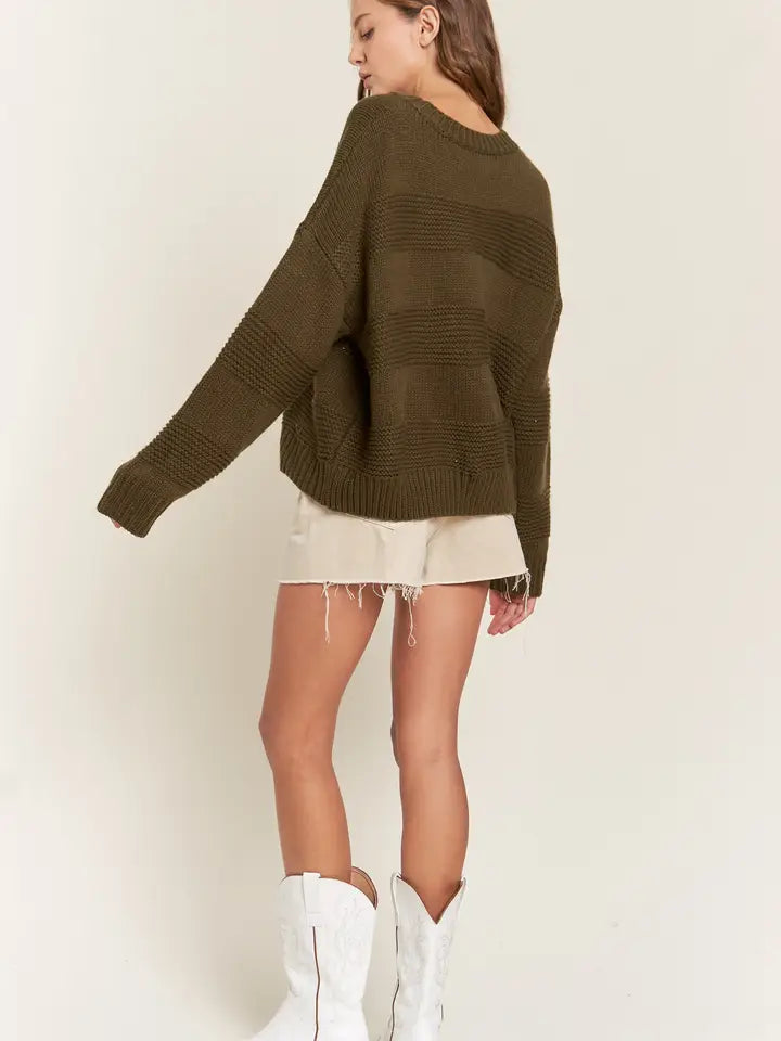 Olive Ribbed Sweater