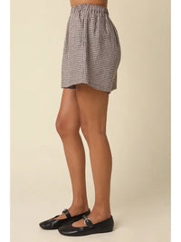 Gabi Gingham Linen Shorts