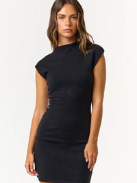 Mockneck Mini Dress (black)