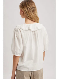 Louise Ruffled Top (ivory) - GEORGE-MARY'S