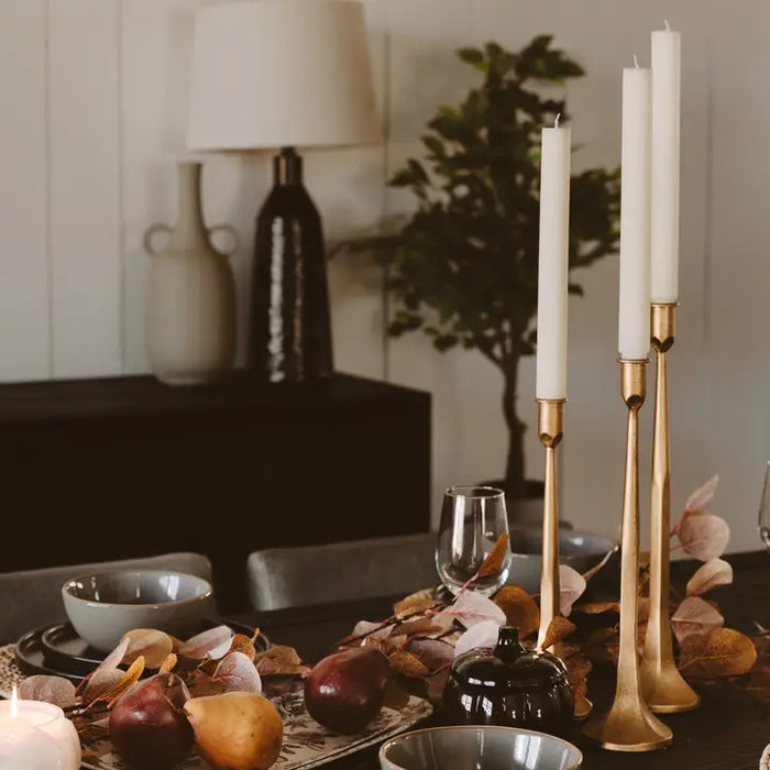 Gold Cast Iron Candle Holder (large)