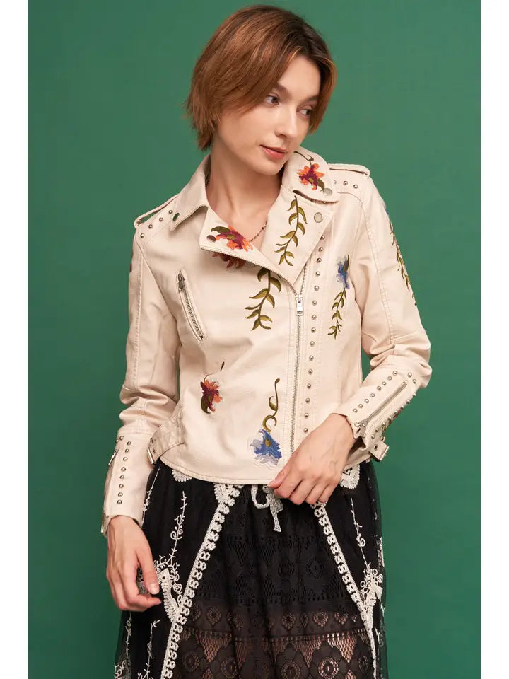 Floral Applique Bomber