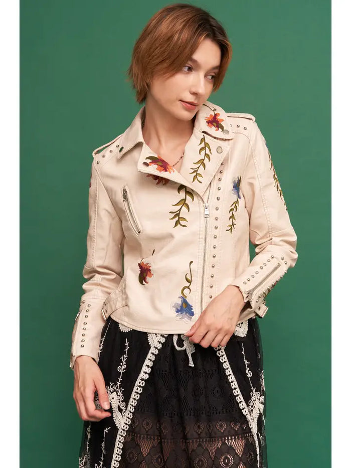 Floral Applique Bomber