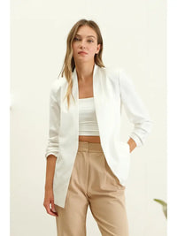 Collarless Blazer (ivory)